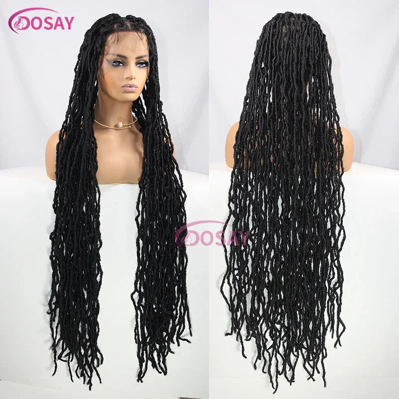 40" Butterfly Locs & Passion Twist Wig | 360 Full Lace | Box Braids | Baby Hair | Synthetic
