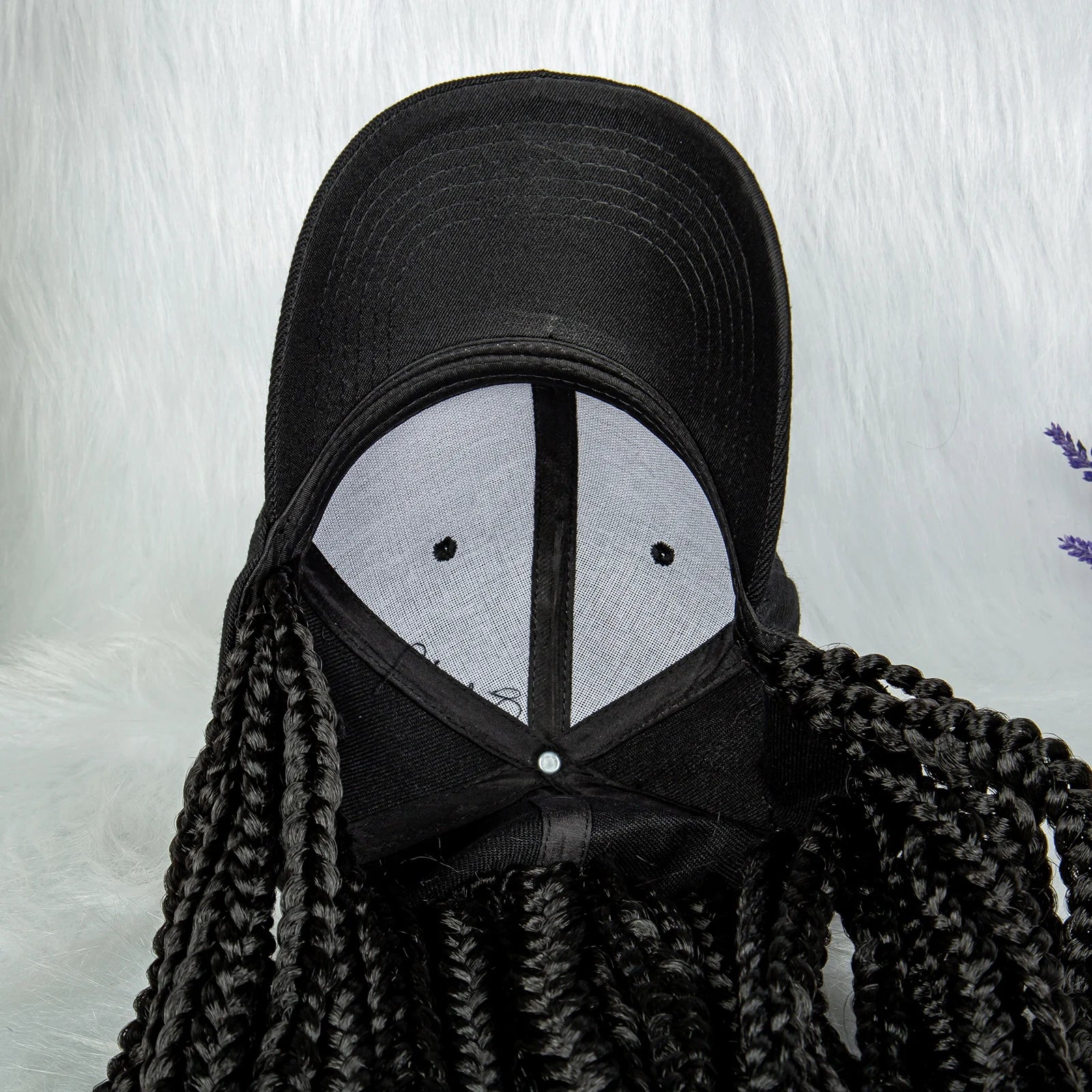 20" Box Braids Baseball Cap Wig | Afro Black Women | Adjustable Hat Wig