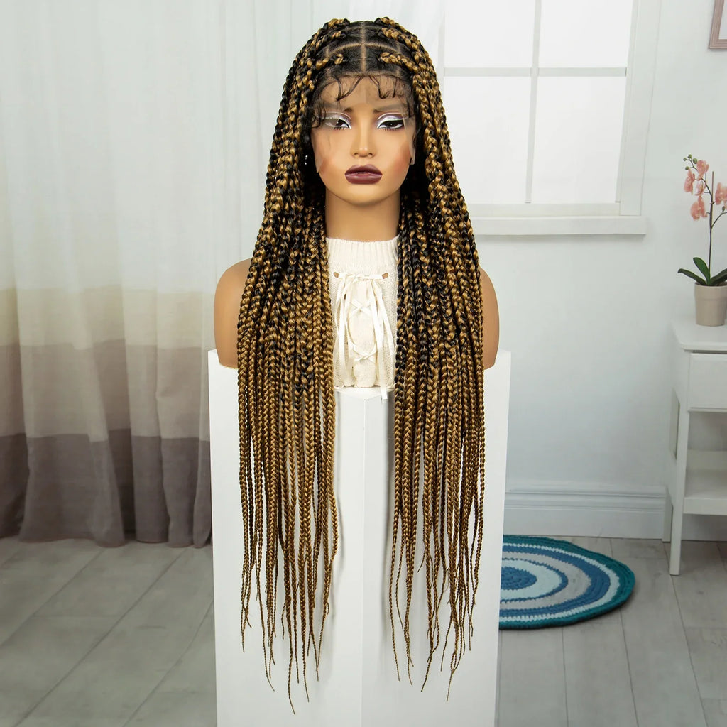 36" Knotless Box Braids Wig | Full Lace | Baby Hair | Natural Look
