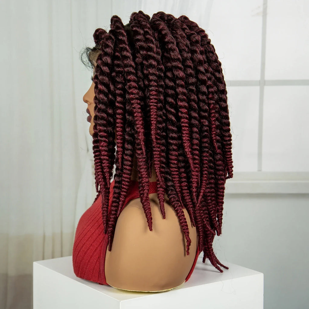 16" Knotless Box Twist Braids Wig | Full Lace | Baby Hair