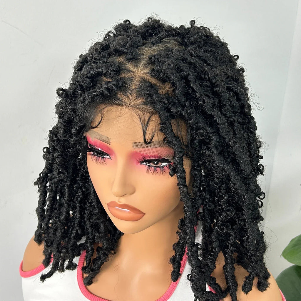 14" Butterfly Locs Braided Wig | Full Lace | Knotless Dreadlock Style