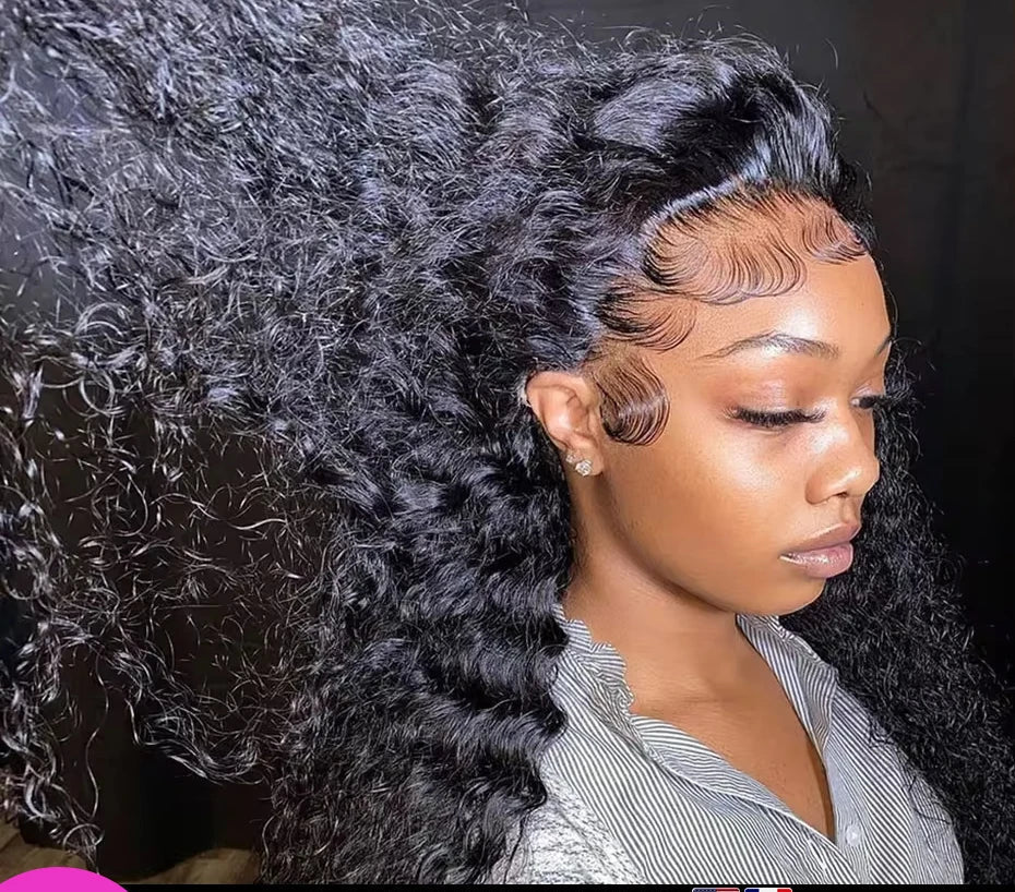 32-36 Inch Deep Wave Lace Front Wig | Brazilian Remy Human Hair | 180% Density