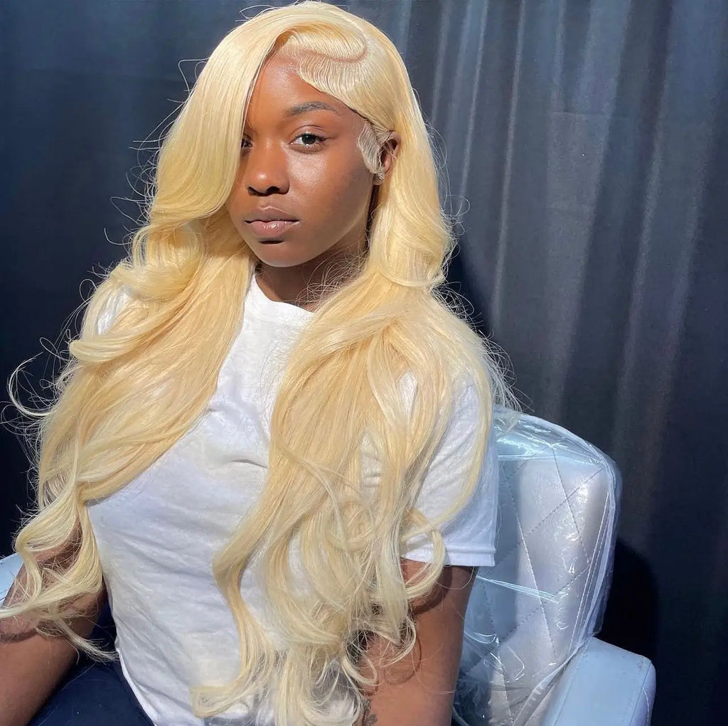613 Blonde 13x6 HD Lace Frontal Wig - Brazilian Remy Hair - Body Wave - Pre Plucked - 30 Inches