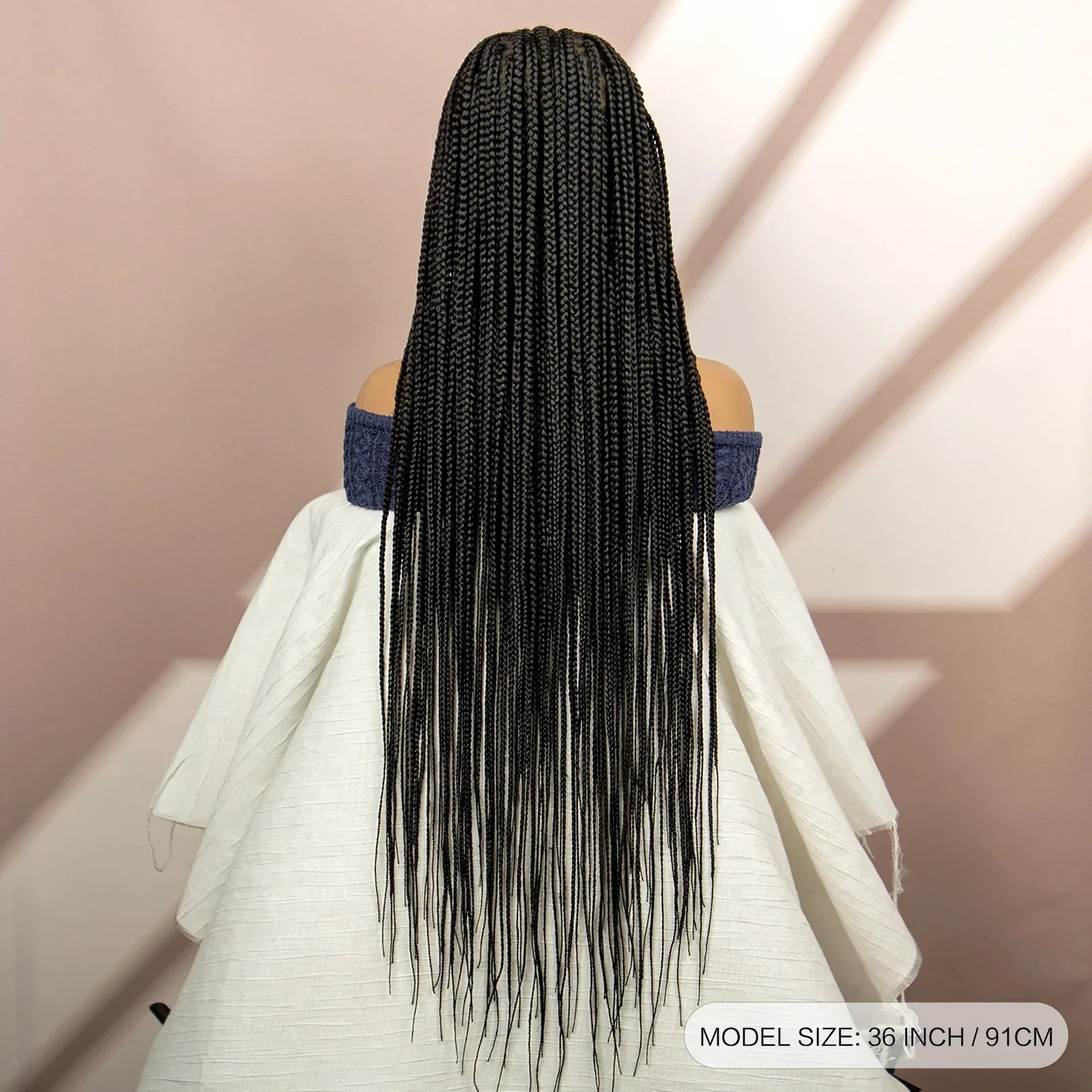 36" Knotless Box Braids Wig | Transparent Full Lace | Baby Hair