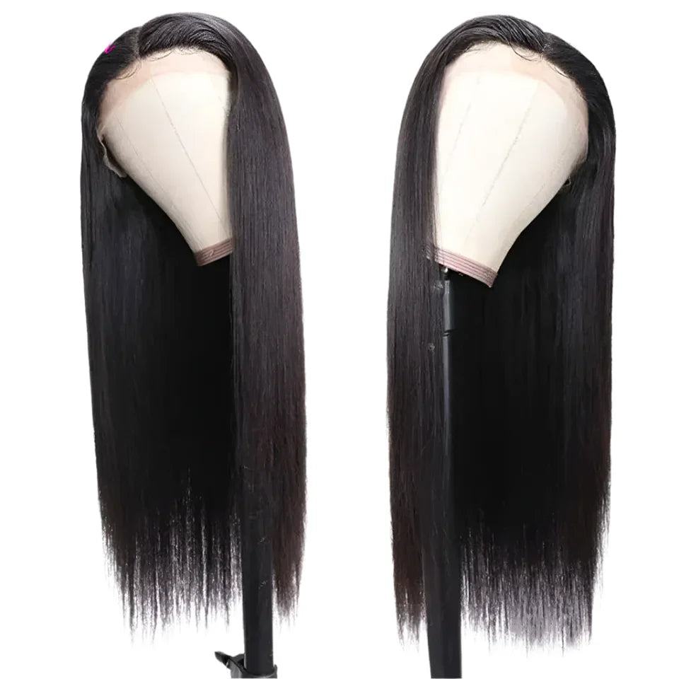 13x6 Lace Frontal Human Hair Wig | Straight Brazilian Remy Hair | Natural Black | 150%/180% Density | Pre-Plucked