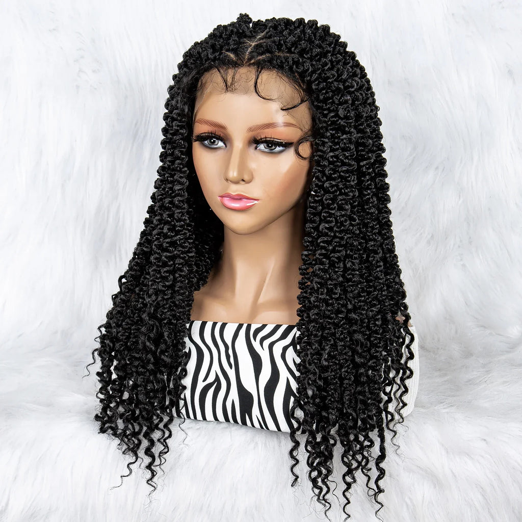 18" HD Lace Full Lace Braided Wig | Twist Braids | Baby Hair | Natural Look | Synthetic Hair