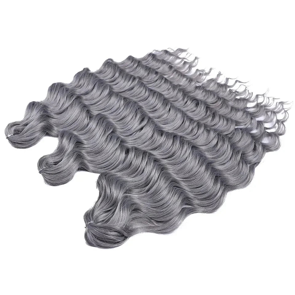 24" Orange Twist Crochet Hair | Synthetic Deep Wave Braiding Hair Extensions | Water Wave Hair | Heat Resistant Fiber | 60 Strands/Pack