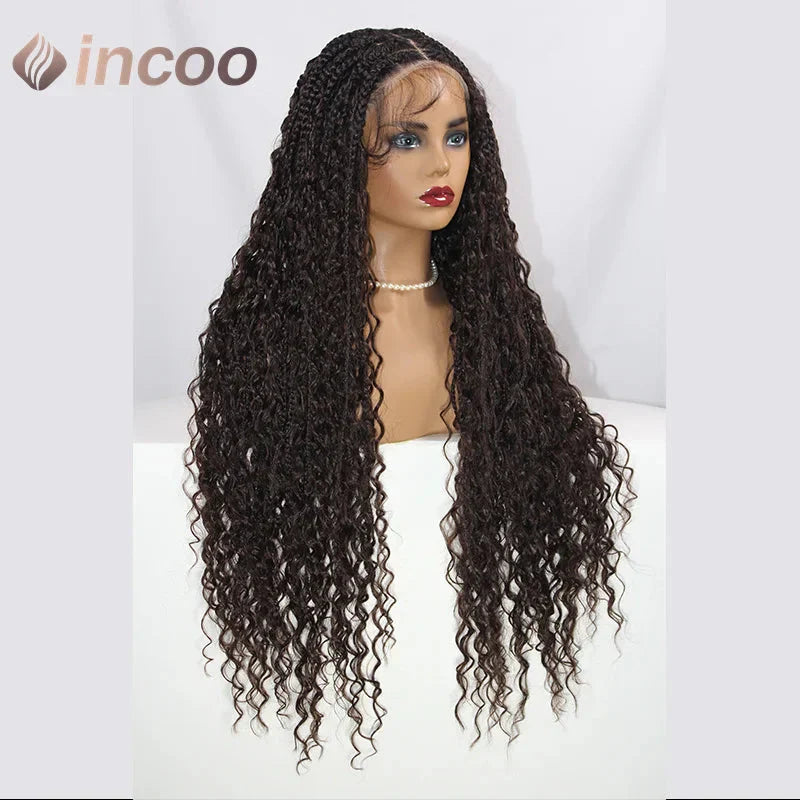 613 Blonde & Burgundy Butterfly Braids Wig | 36" Full Lace | Goddess Locs & Box Braids