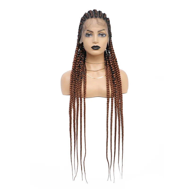 36" Blonde Goddess Braids Wig | Jumbo Plaits | Full Lace Front | Knotless | Handmade