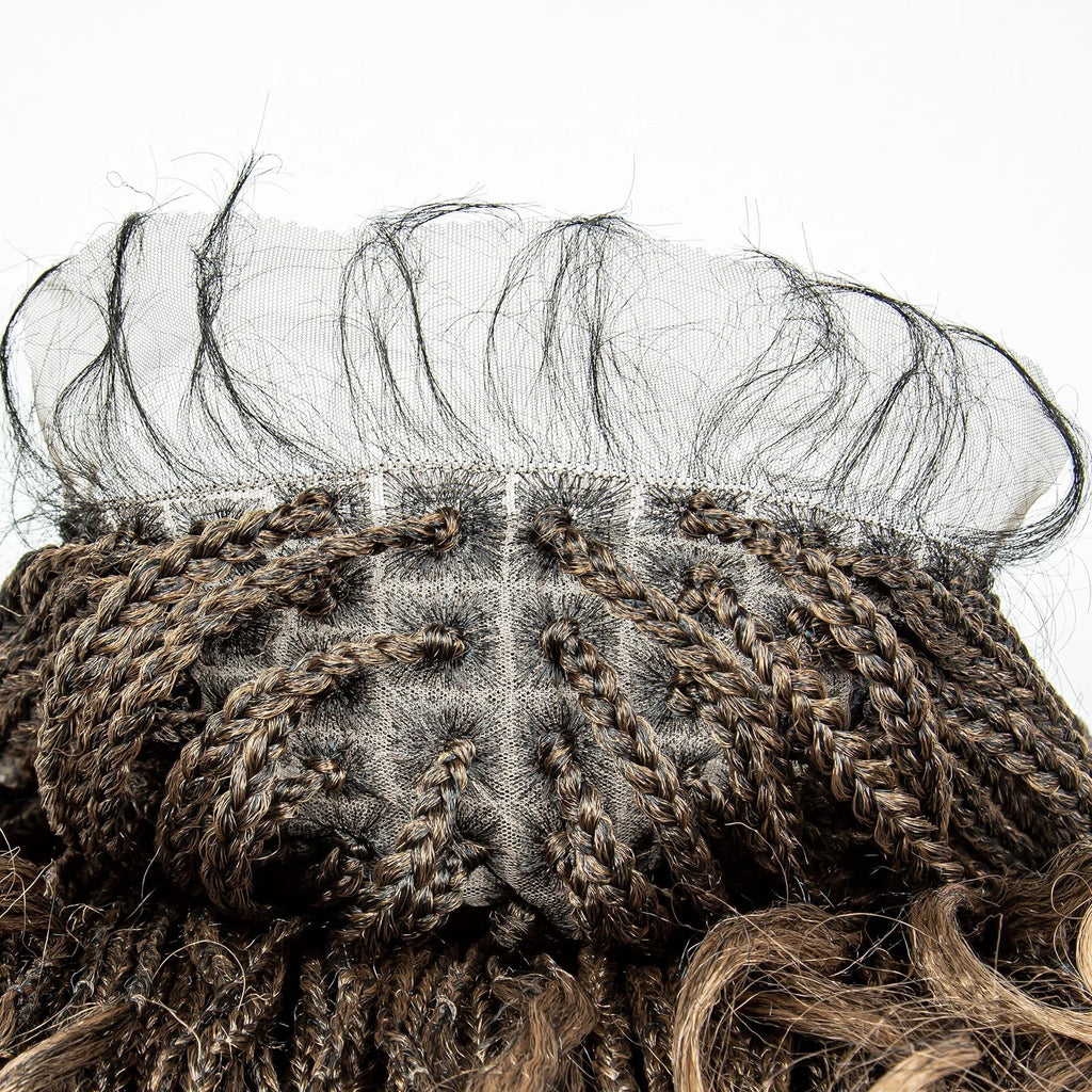 36" Water Wave Braided Wig | Lace Front | Baby Hair | Long Braids