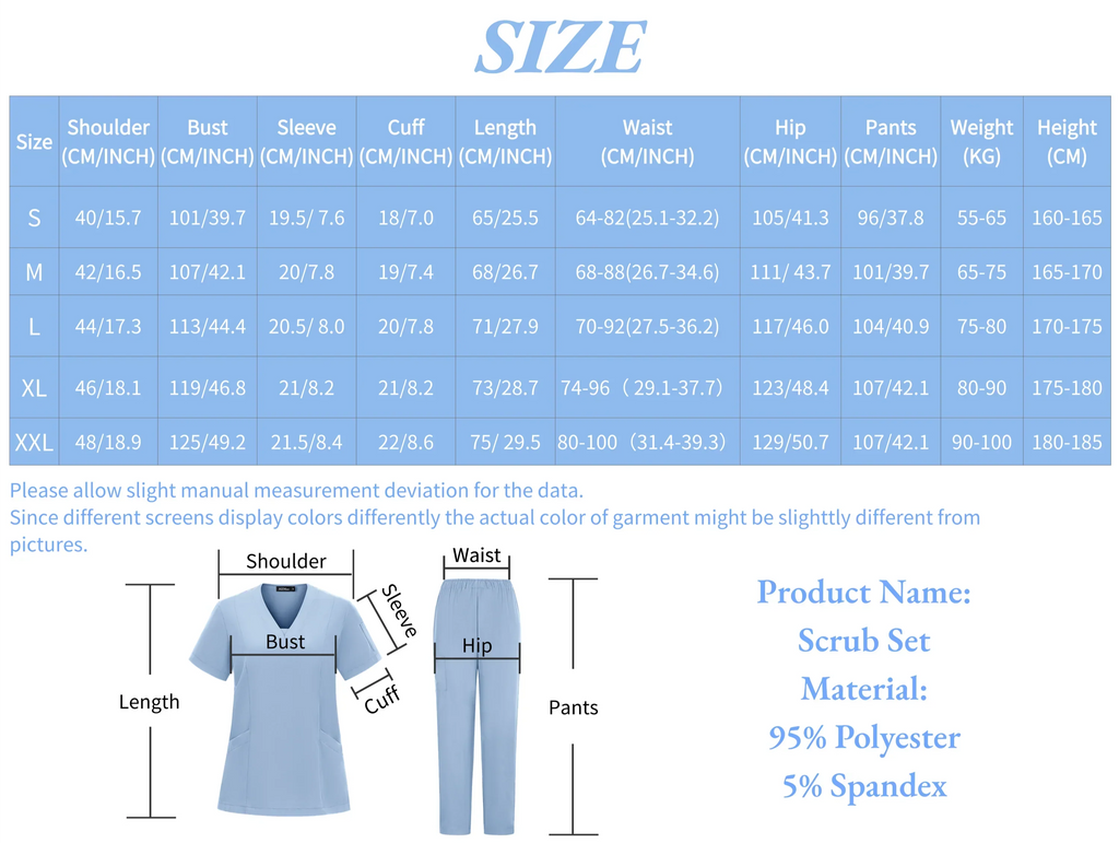 1pc Solid Color Scrubs Pants