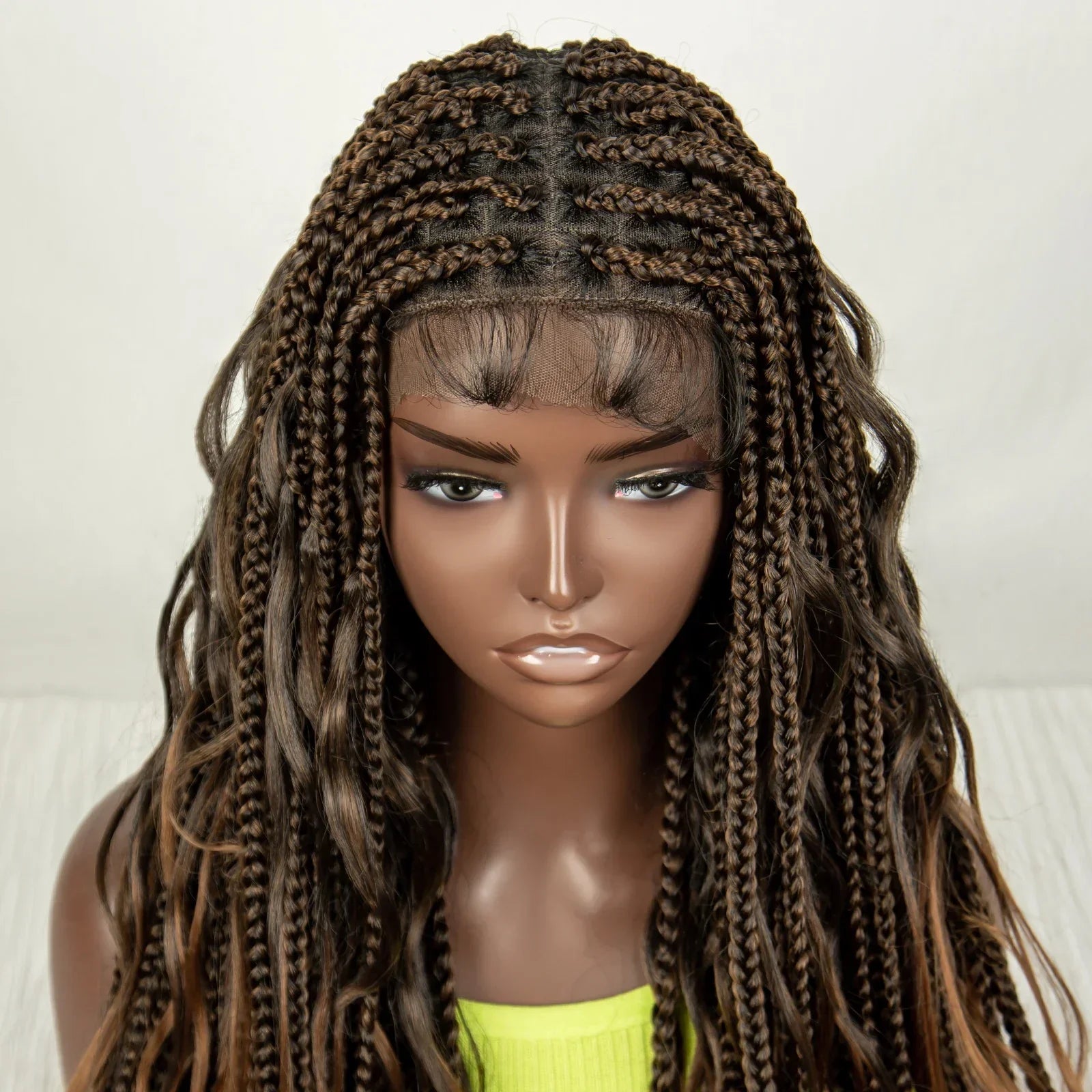 34" Ombre Curly Braids Wig | 1B/30 | Deep Wave | Full Lace | Baby Hair