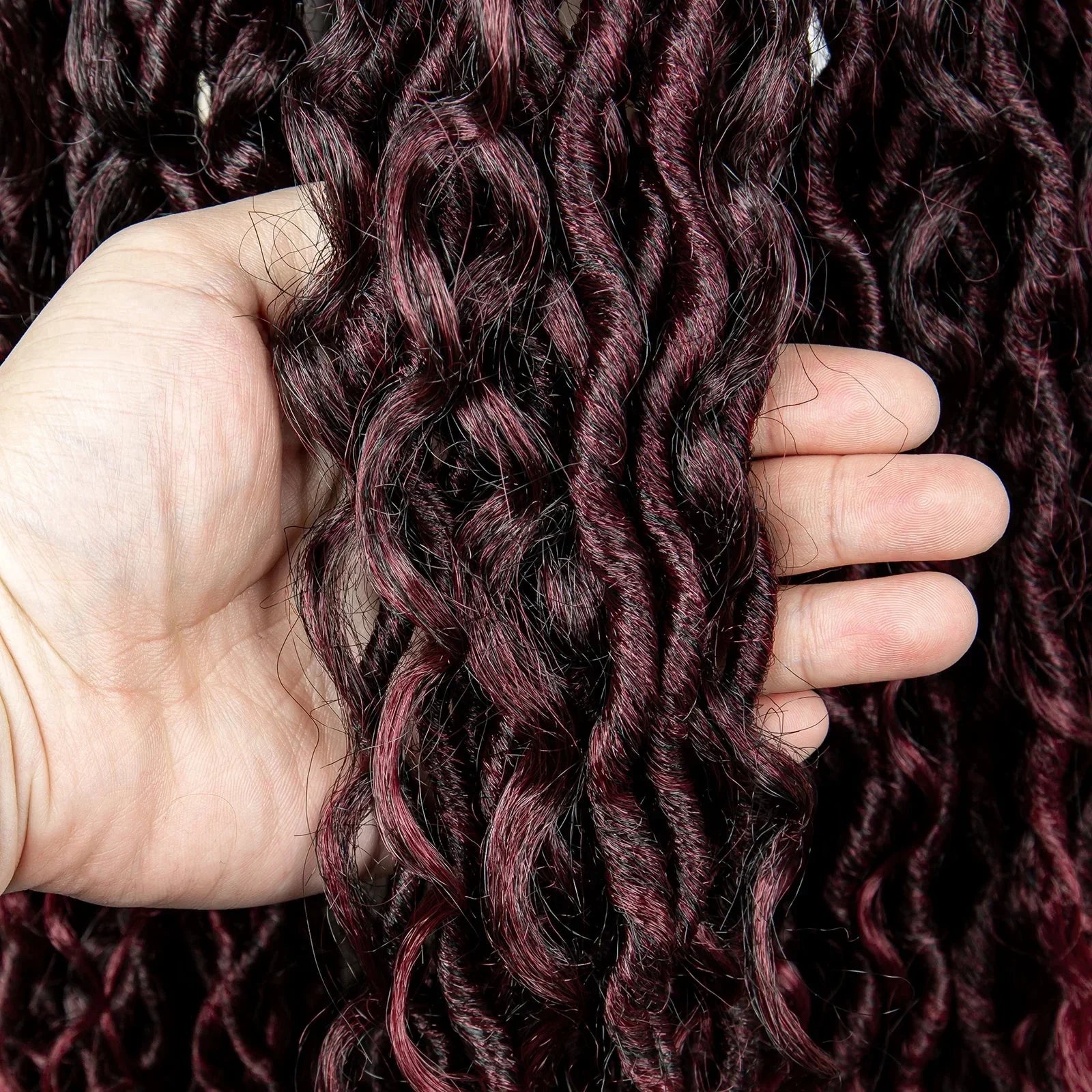 36" Knotless Dreadlock Braided Full Lace Wig | Curly Ends | Synthetic Locs Braids | Black Women