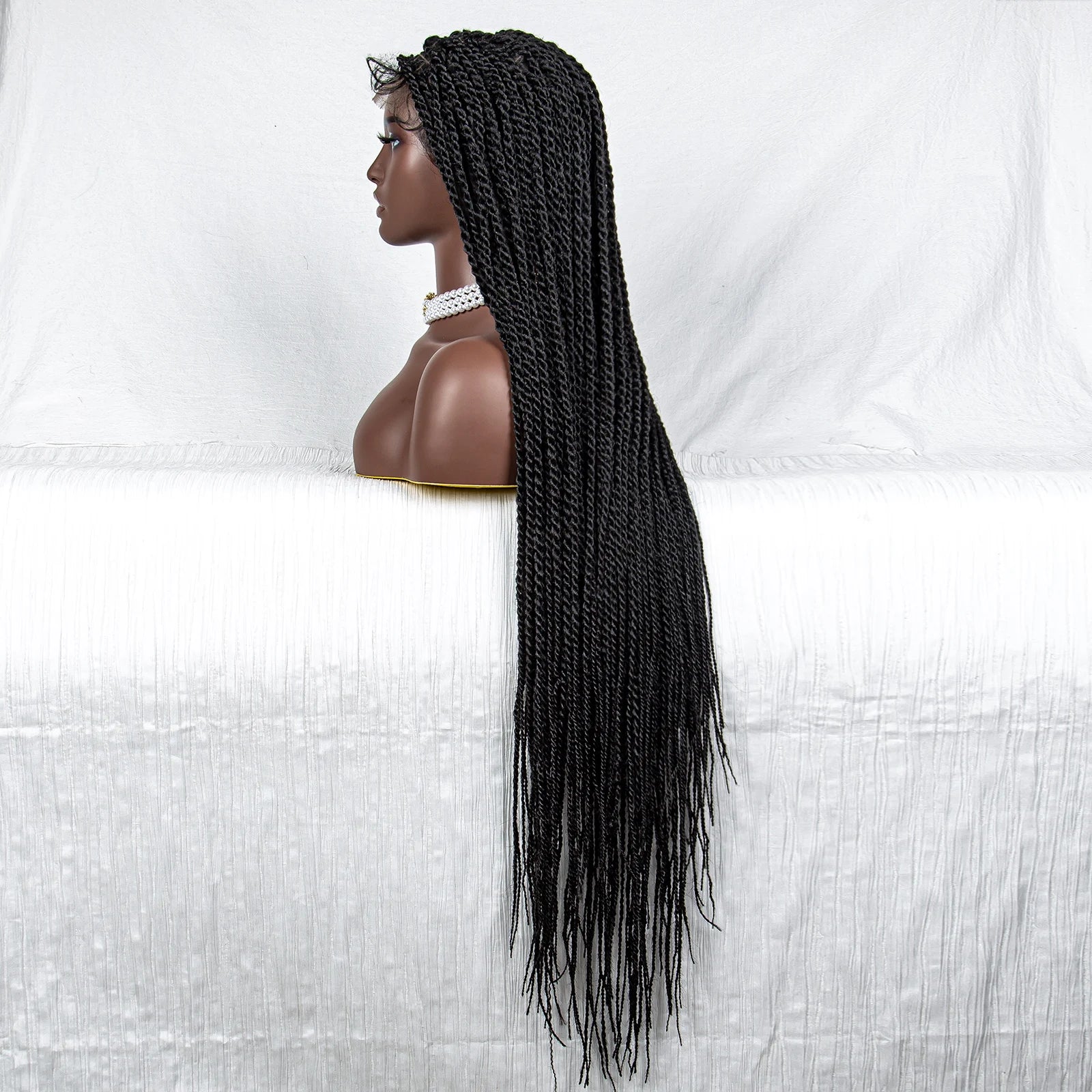 40" Long Straight Braided Wig | Full Lace | Baby Hair | Colored Braids