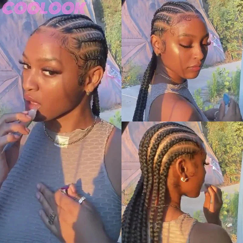 36" Blonde Goddess Braids Wig | Jumbo Plaits | Full Lace Front | Knotless | Handmade