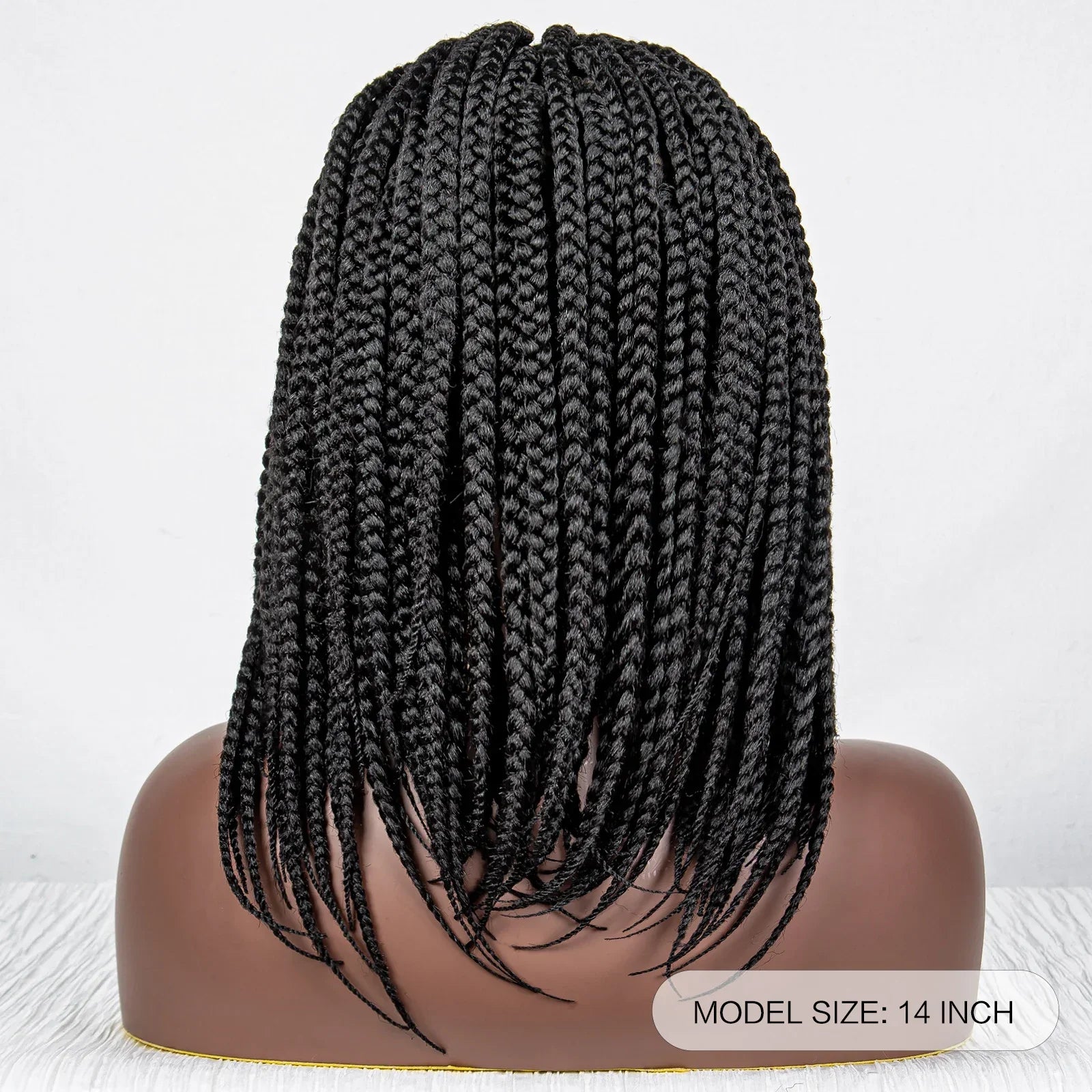 14" Short Bob Knotless Box Braids Wig | Transparent Full Lace Front