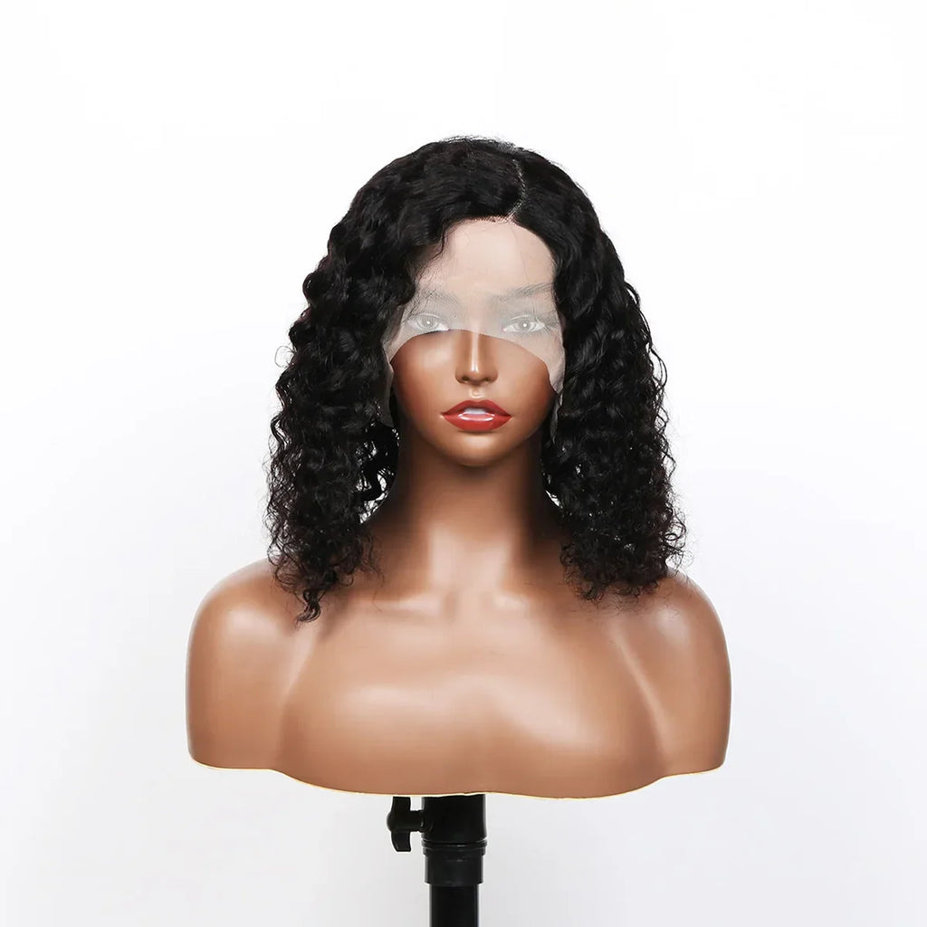 80% Density Deep Wave Bob Wig | 13x4 Lace Front | Pre-Plucked | Brazilian Remy Hair
