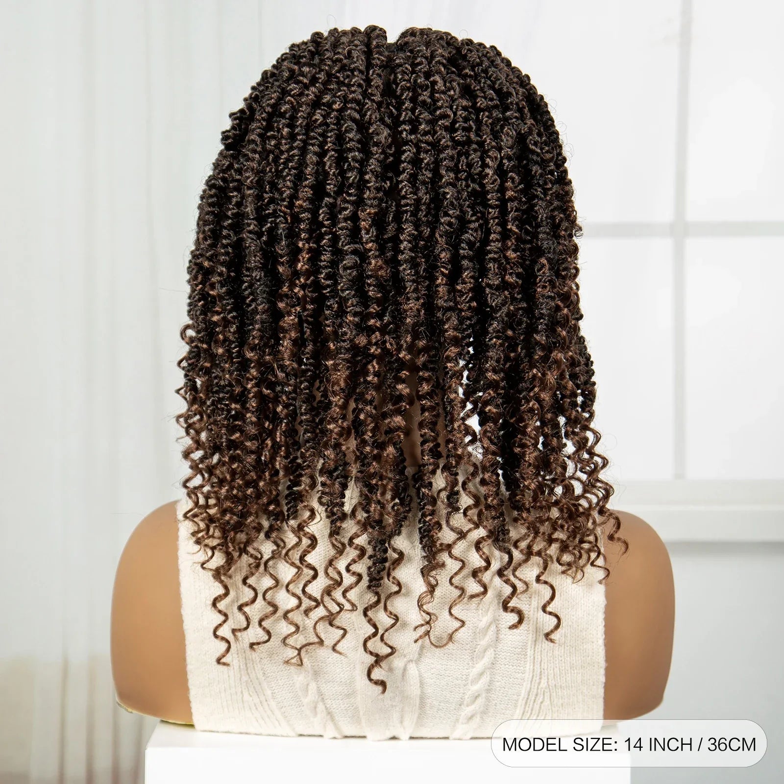 14" Full Lace Twisted Braids Wig with Baby Hair | Natural Looking Synthetic Lace Frontal Braided Wig for Black Women