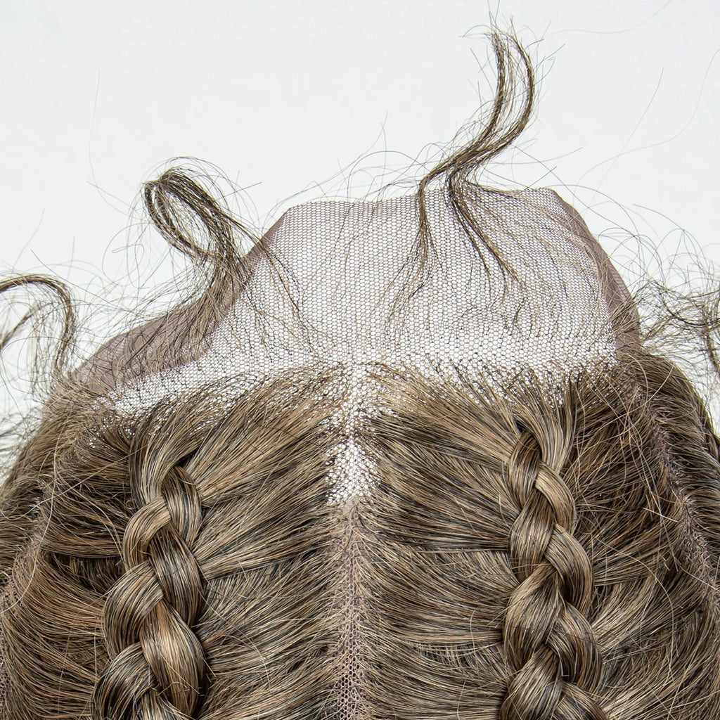 22" Box Braids Full Lace Wig | Two Curly Ponytails | Baby Hair | Synthetic Braided Wig