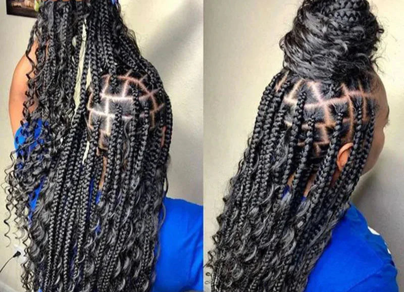 36" Ombre Goddess Locs Braids Wig | 360 Lace Front | Baby Hair | Bohemian Style