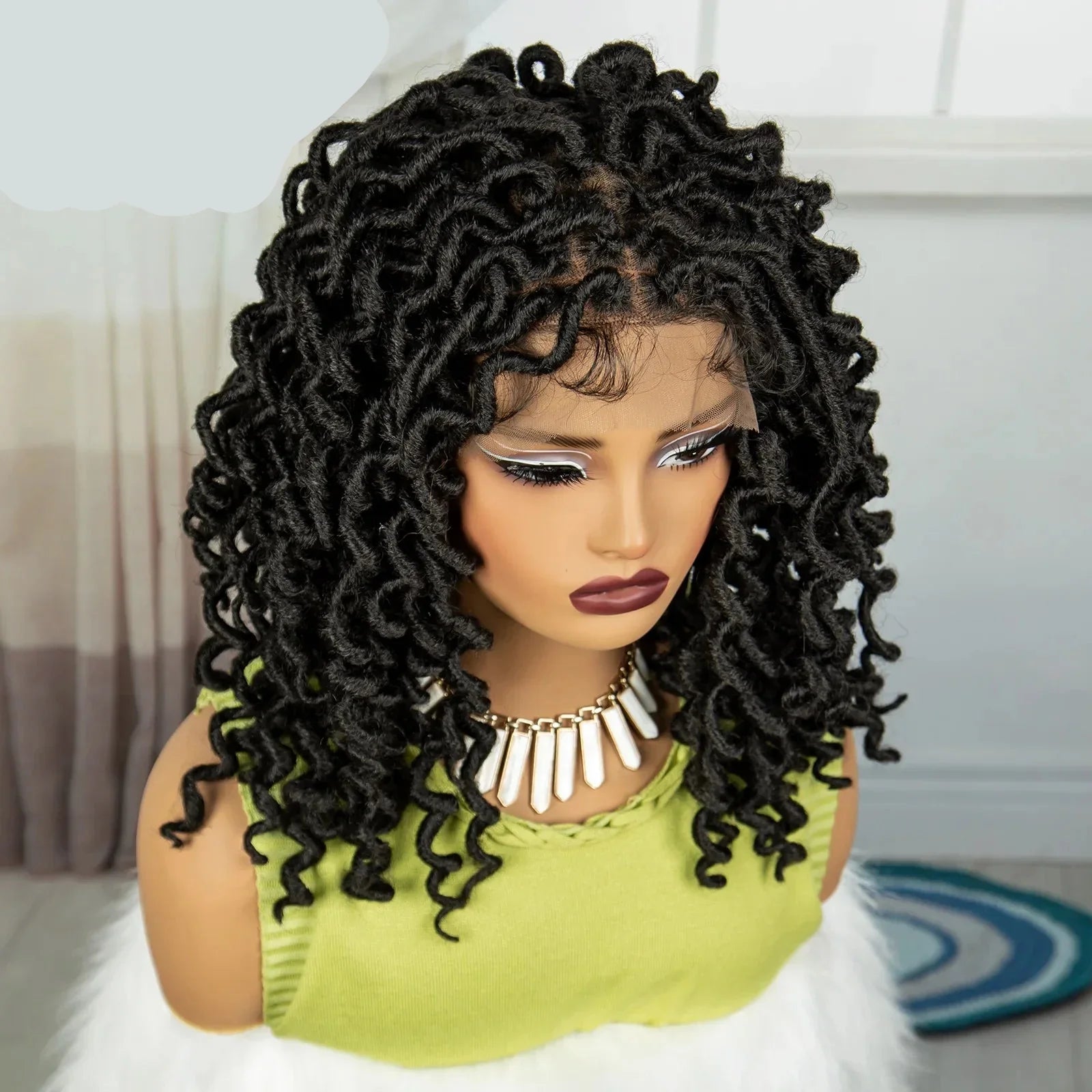 18" Faux Locs Full Lace Wig | Baby Hair | Transparent Lace Front | Crochet Dreadlocks | Black Women
