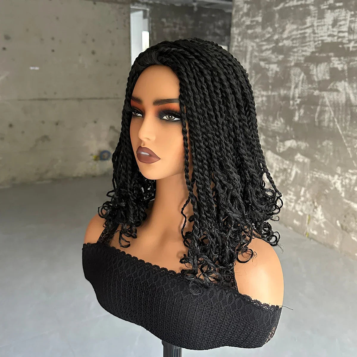 12-Inch Synthetic Box Braided Bob Wig | Crochet Braids | Heat Resistant | Short Braids for Black Women