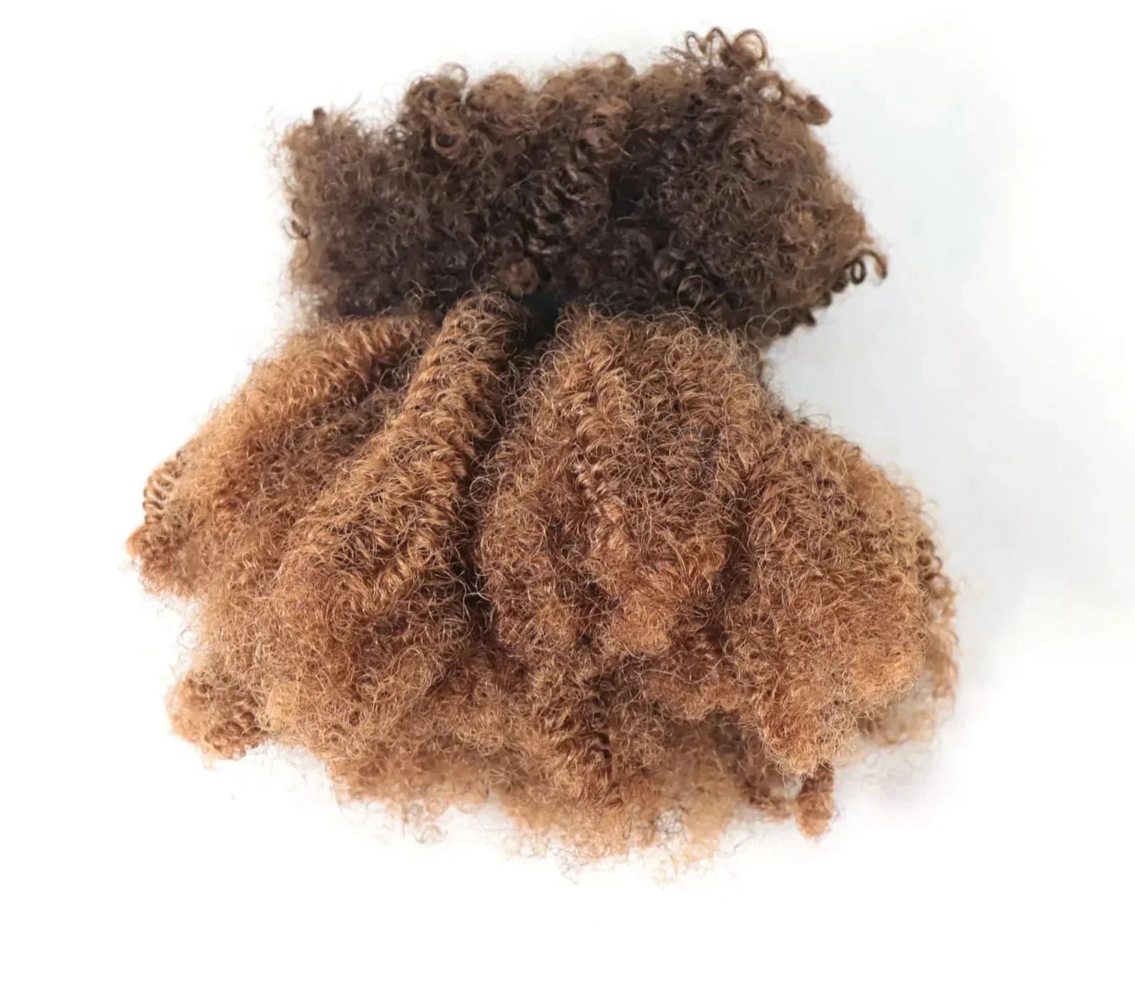 #30-#1-#30 Ombre Brown Afro Kinky Curly Bulk Human Hair | 50g Brazilian Crochet Braiding Hair Extensions (No Weft)