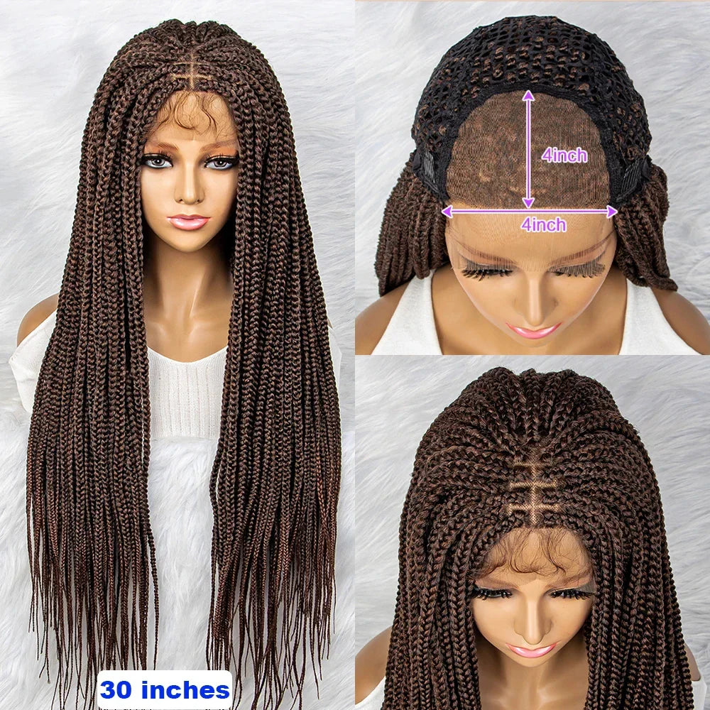 30" Box Braids Wig | 4x4 Lace Front | Braiding Hair