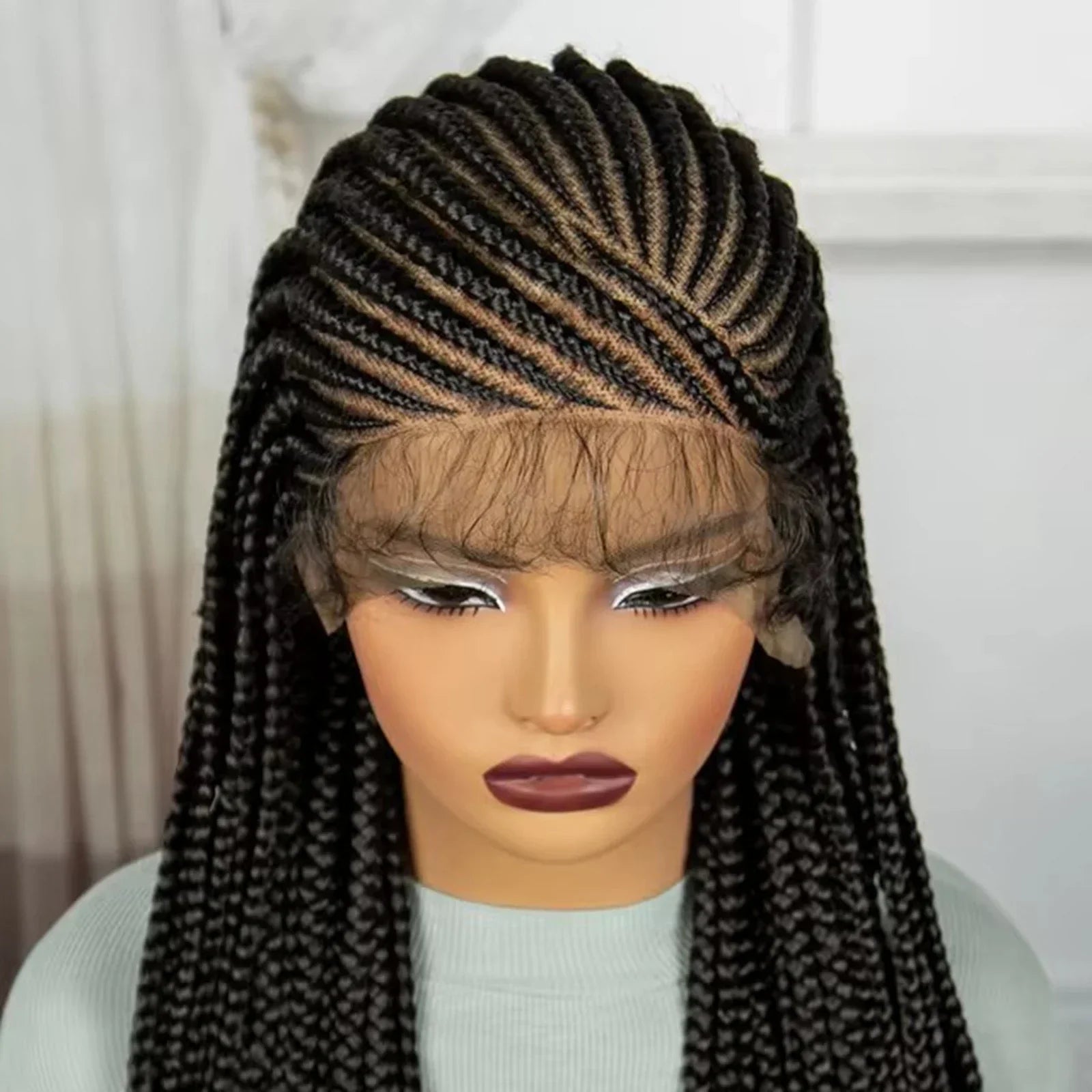 36" Knotless Cornrow Braids Wig | Full Lace | Baby Hair | Black Women