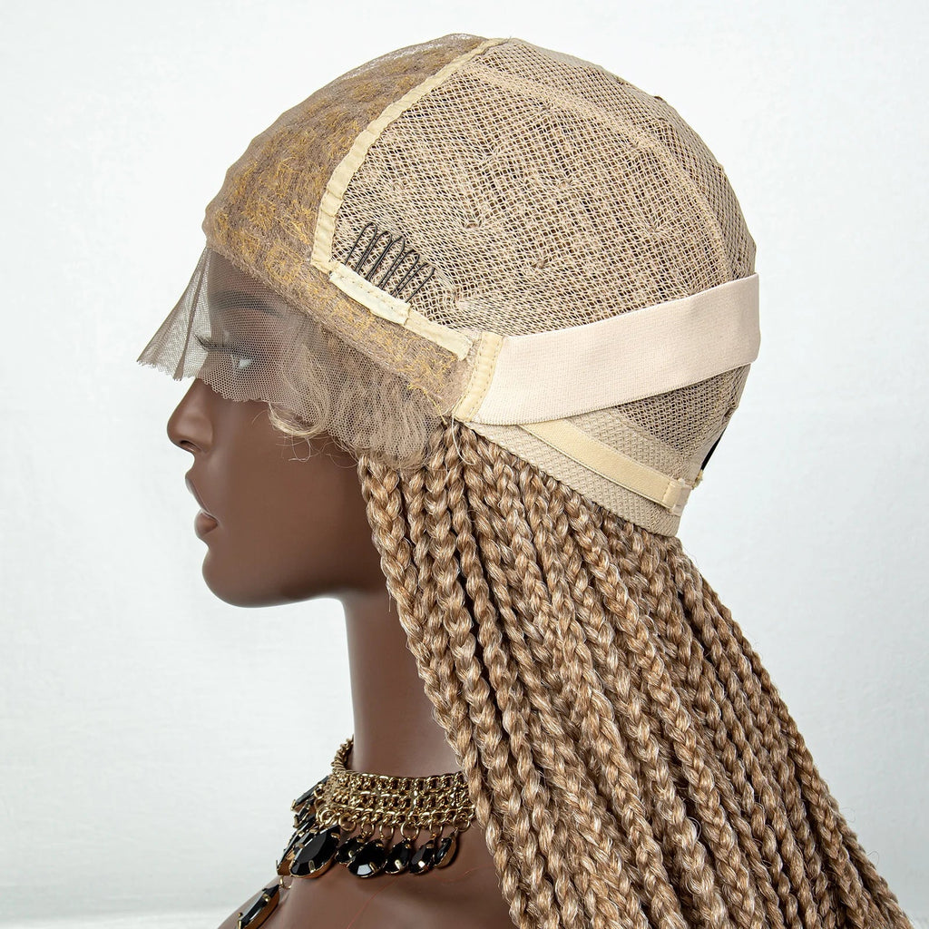 36" 613 Blonde Braided Wig | Lace Front | Baby Hair | Colored Braids