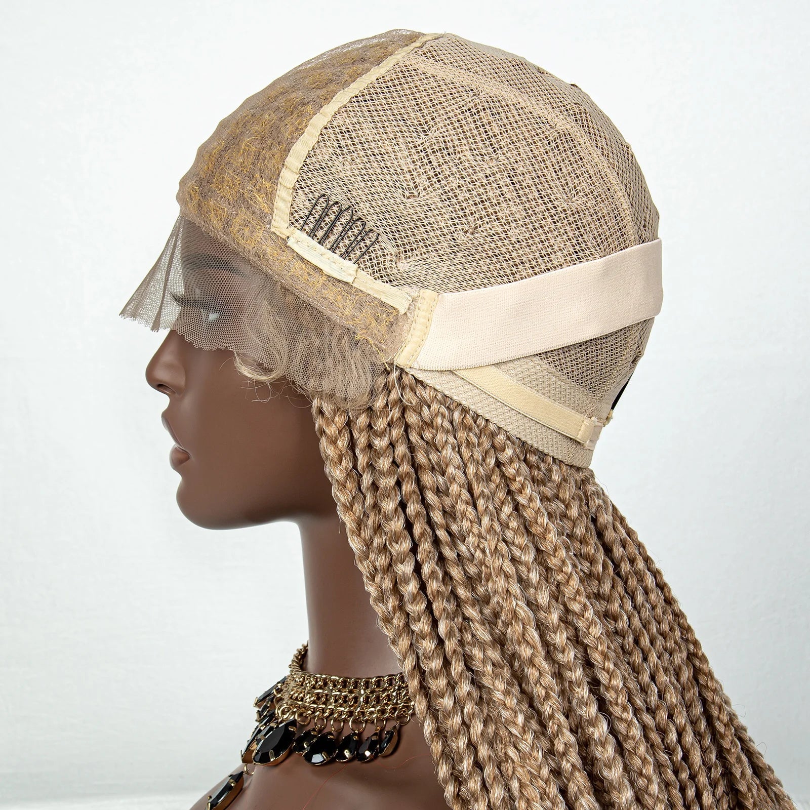 36" 613 Blonde Braided Wig | Lace Front | Baby Hair | Colored Braids