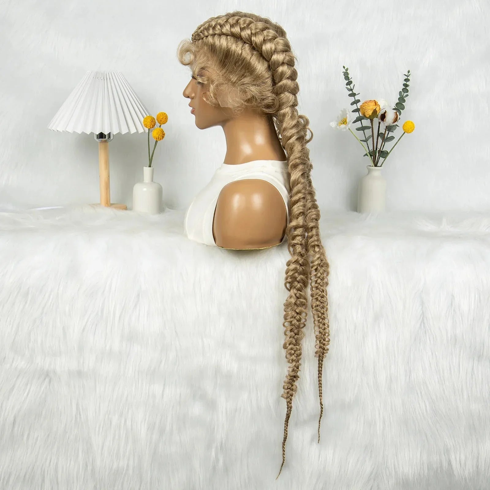 36" Twisted Braids Lace Front Wig | 13x1 | Senegalese Twist | Baby Hair | Handmade Synthetic Braids