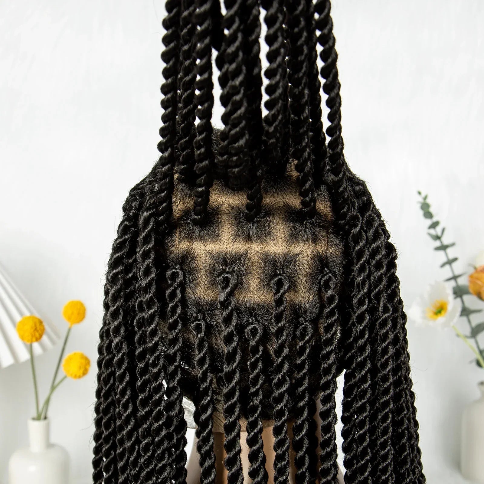 32" Cornrow Braided Wig | Full Lace Box Braids | Transparent Lace Front Wig for Black Women