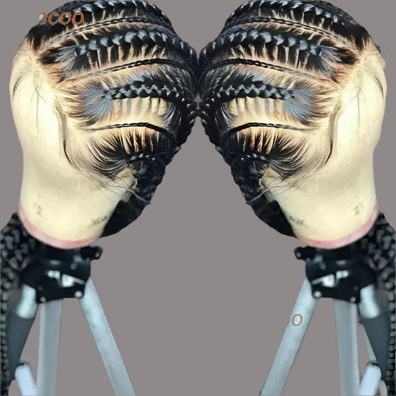 36" Cornrow Braided Wig | Full Lace Frontal | With Baby Hair | For Black Women