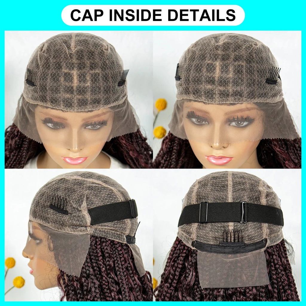 32" Natural Boho Knotless Braids Wig | HD Lace Front | Baby Hair | Synthetic