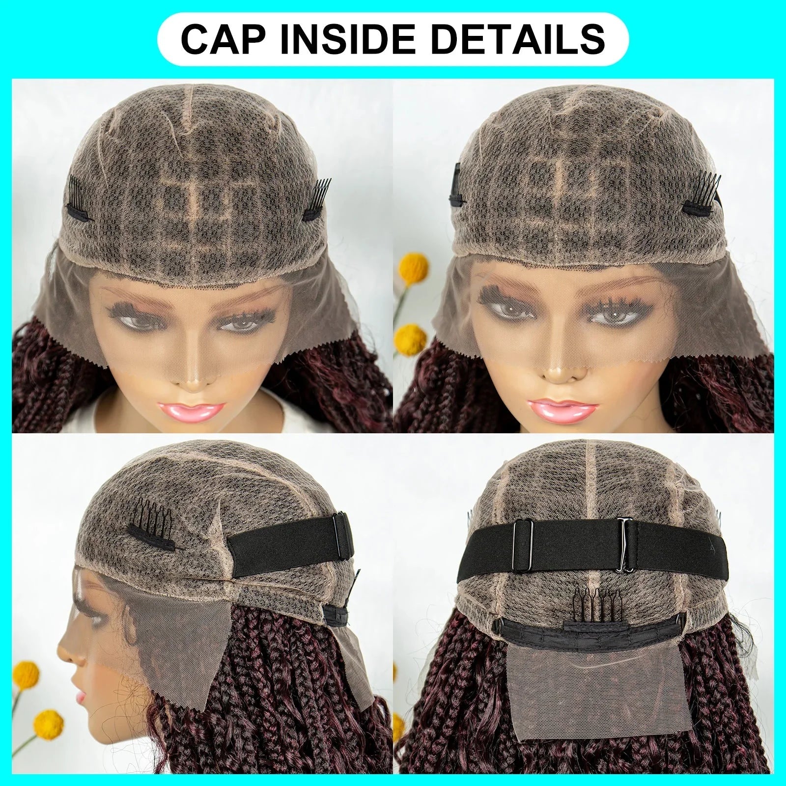 32" Natural Boho Knotless Braids Wig | HD Lace Front | Baby Hair | Synthetic