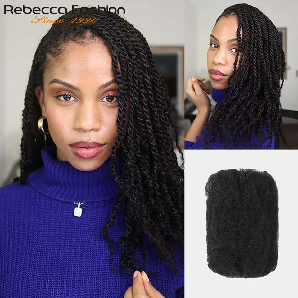 Afro Kinky Bulk Human Hair for Braids & Locs | Natural Color Virgin Remy Extensions