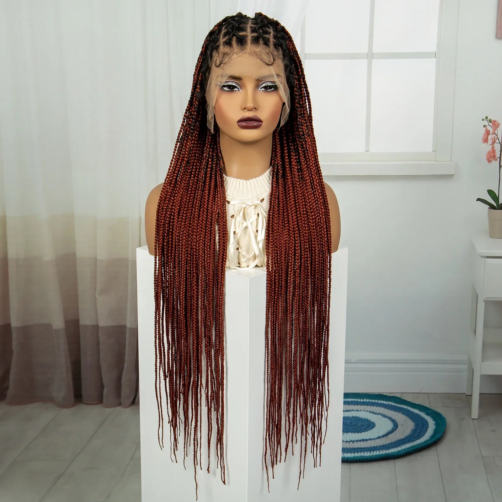 32" Ginger Twist Braids Wig | Full Lace Frontal | Baby Hair