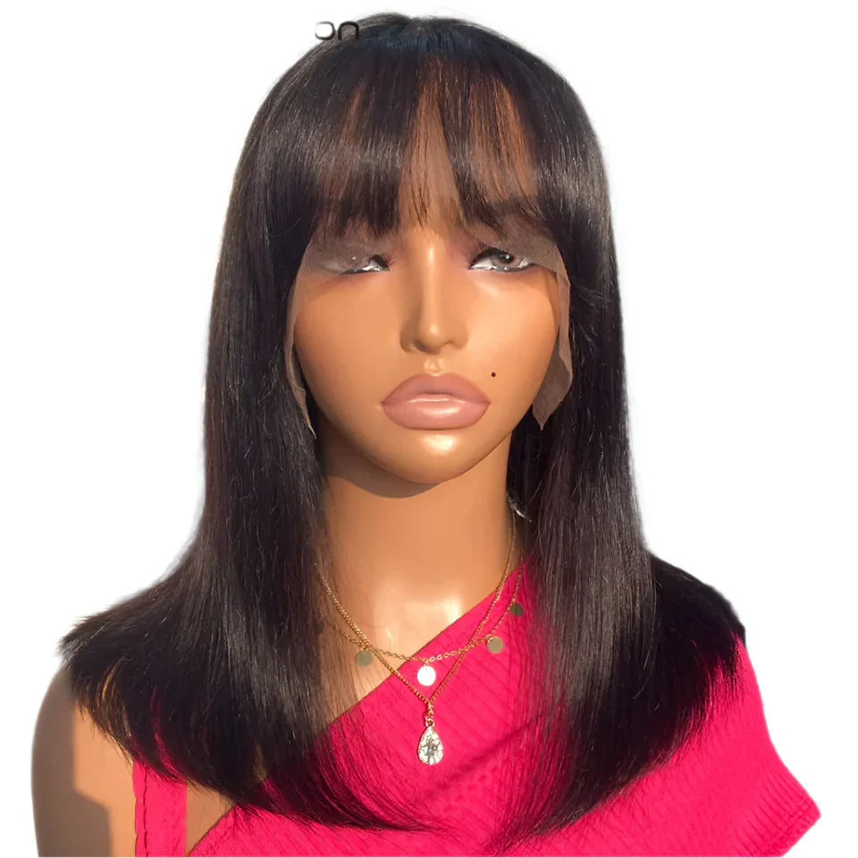 180% Density Minimalist Straight Bob Wig | Middle Part Lace with Bangs