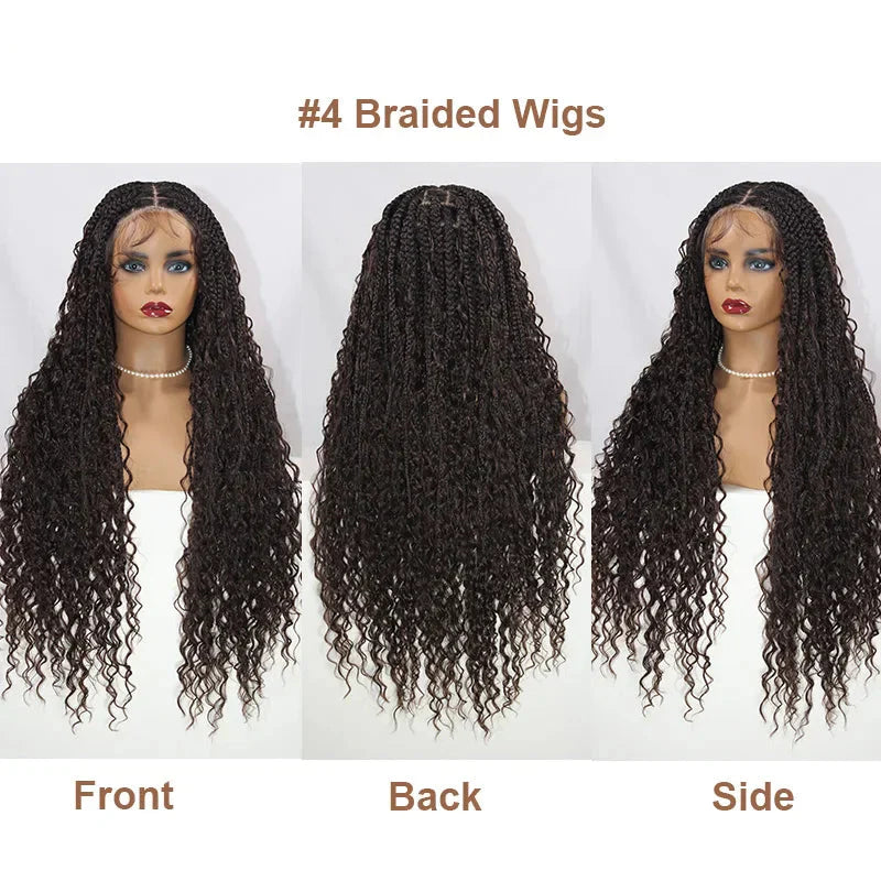 32" Blonde Goddess Locs Wig | Boho Braids & Curls | Full Lace Front | Baby Hair | Synthetic Hair