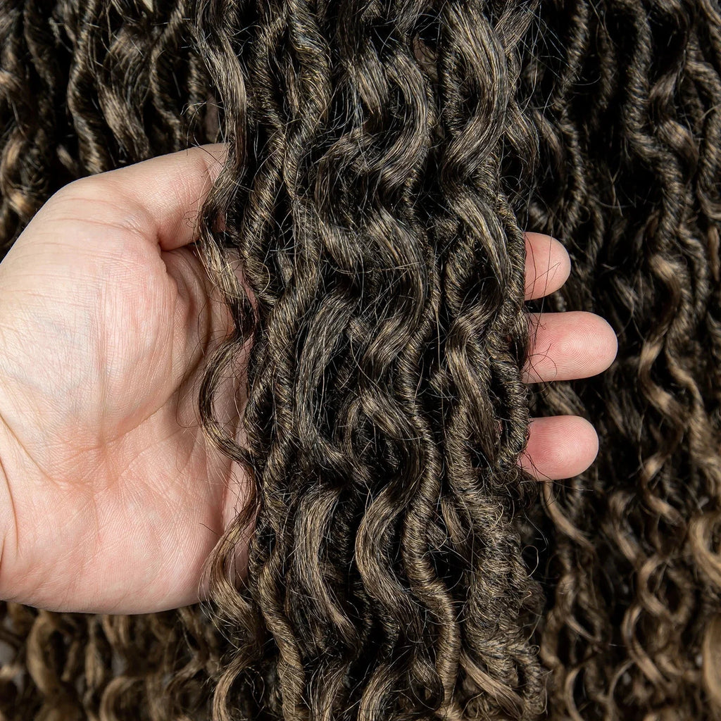 36" Knotless Dreadlock Braided Full Lace Wig | Curly Ends | Synthetic Locs Braids | Black Women