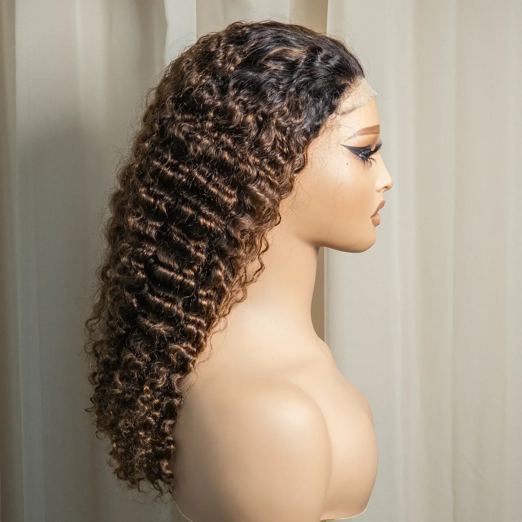 20" Deep Wave Double Drawn HD 5x5 Lace Closure Wig | Burmese Curly Remy Hair | 350% Density