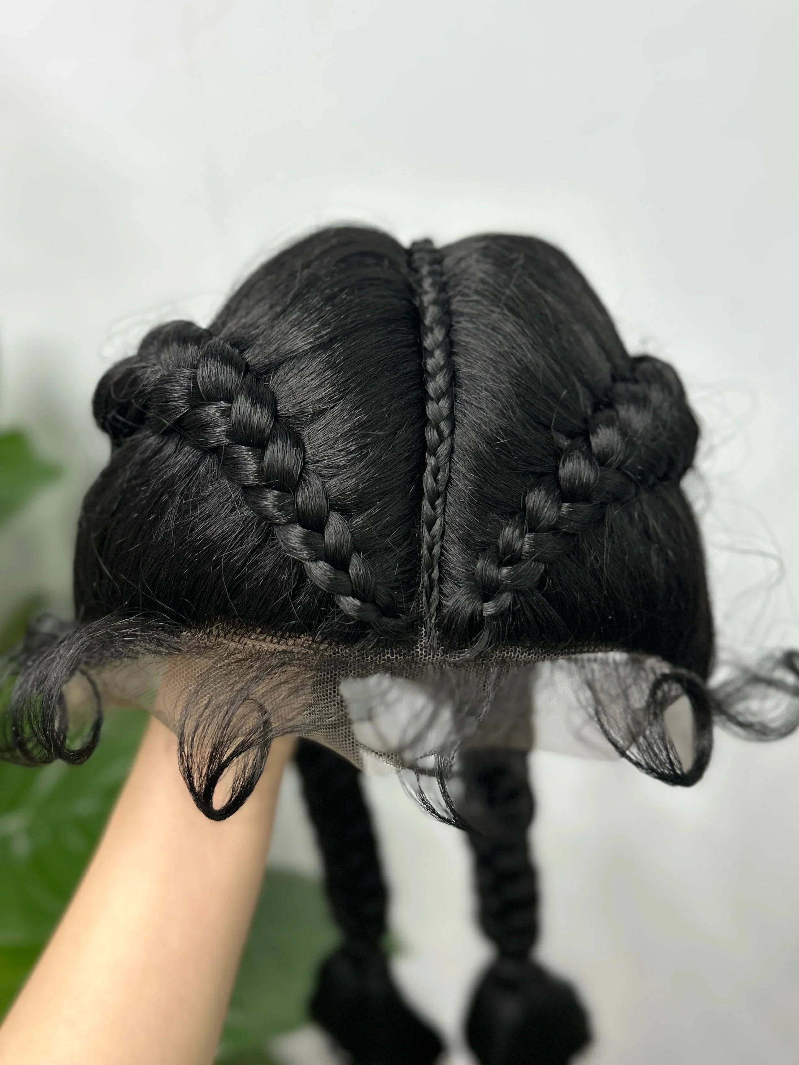 34" Twist Braids Wig | Curly Ends | Lace Front | Baby Hair | Natural Color