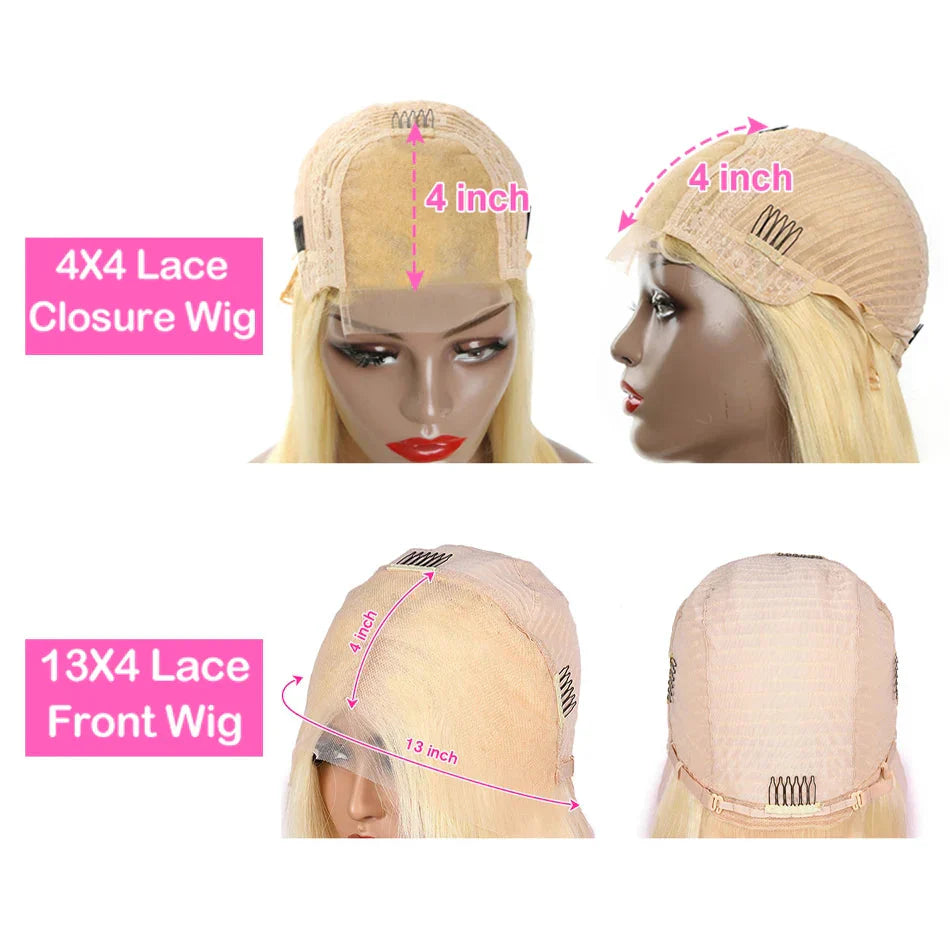 613 Honey Blonde Bob Lace Front Human Hair Wigs 13x4 Remy Brazilian Straight Short Bob 10 14 Inch