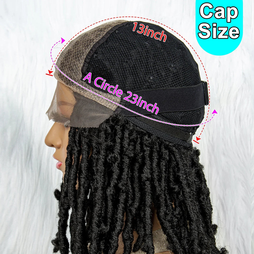 16" Short Knotless Butterfly Locs Wig | Synthetic Lace Front