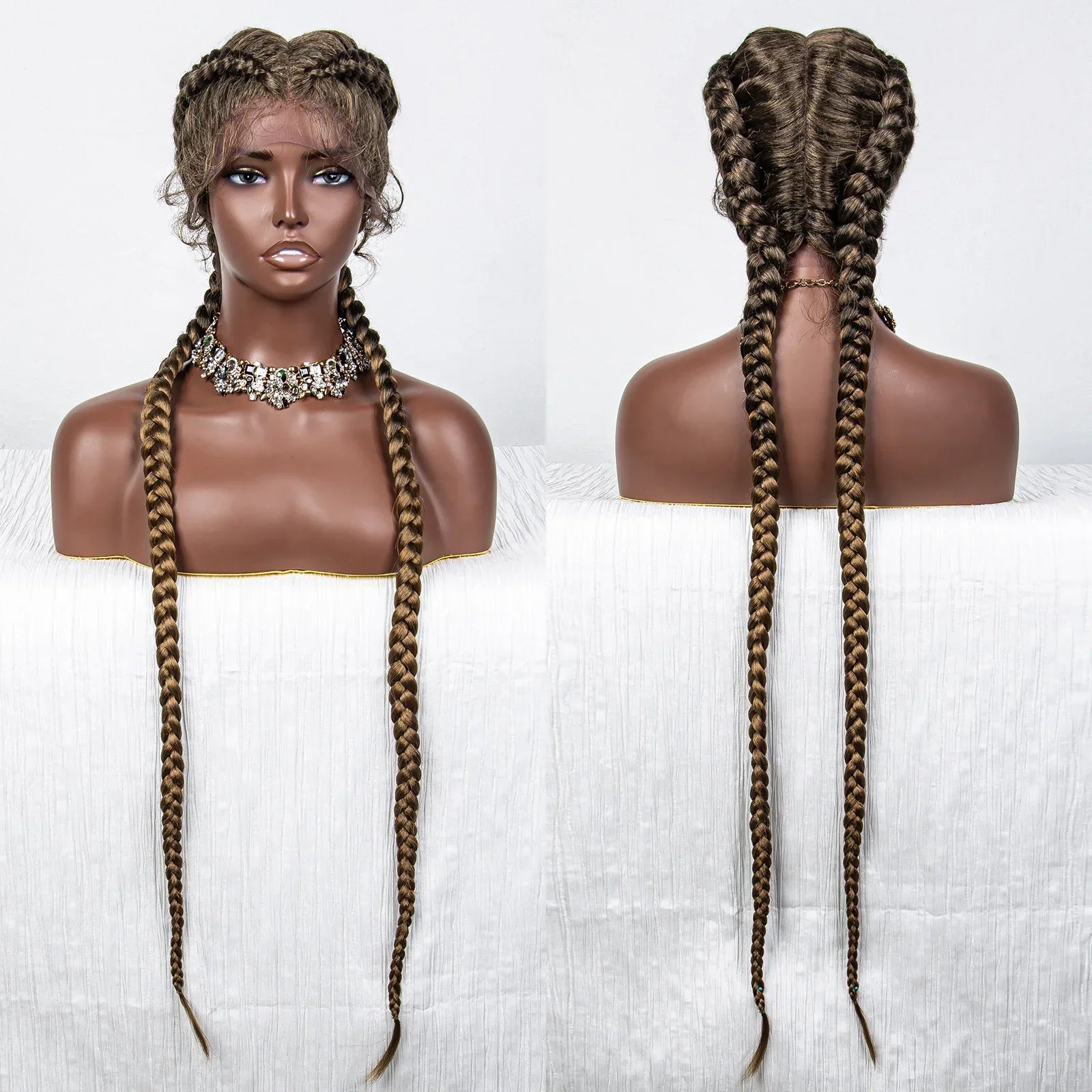 36" Twist Braided Wig | Lace Front | Natural Color | Clearance Sale
