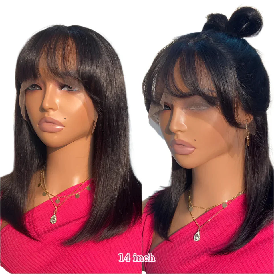 180% Density Minimalist Straight Bob Wig | Middle Part Lace with Bangs