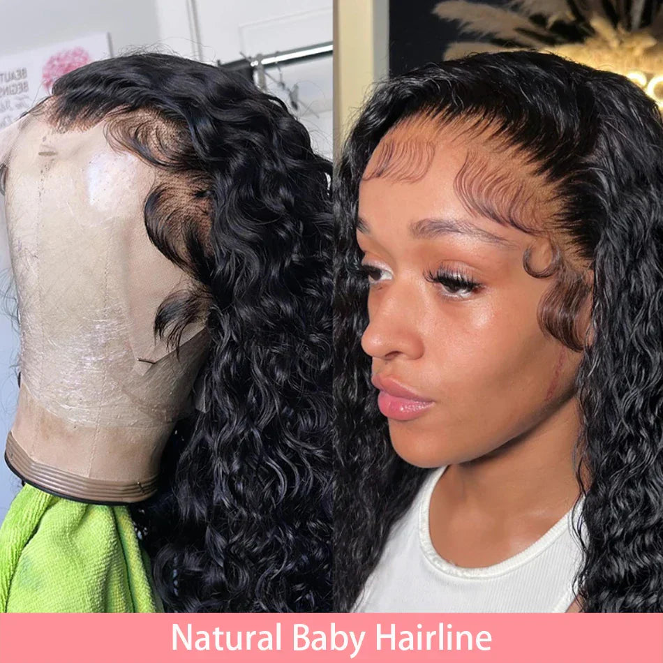 200% Density Short Curly Bob Wigs 13x4 Lace Front 4x4 Closure Deep Wave Brazilian Remy Human Hair 14 Inch