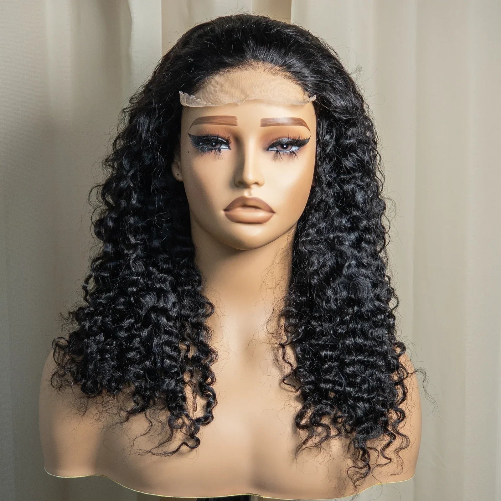 20" Deep Wave Double Drawn HD 5x5 Lace Closure Wig | Burmese Curly Remy Hair | 350% Density