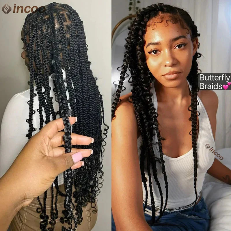 36" Butterfly Locs Crochet Wig | Full Lace Front | Knotless Braids | Baby Hair | Synthetic